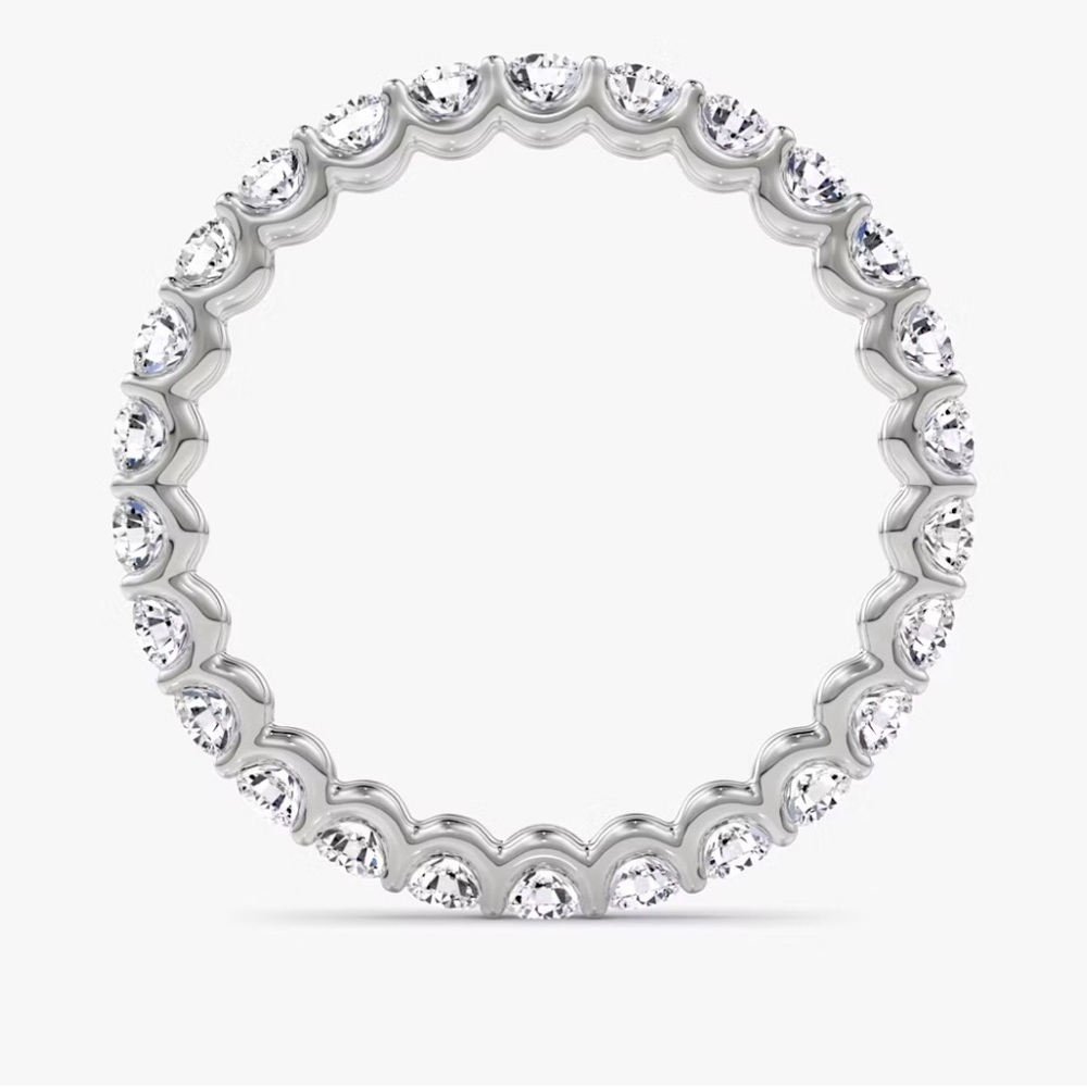 2ct TW Round Lab Diamond Shared Prong Eternity Ring in 14k White Gold Size 7 - Picture 5 of 7